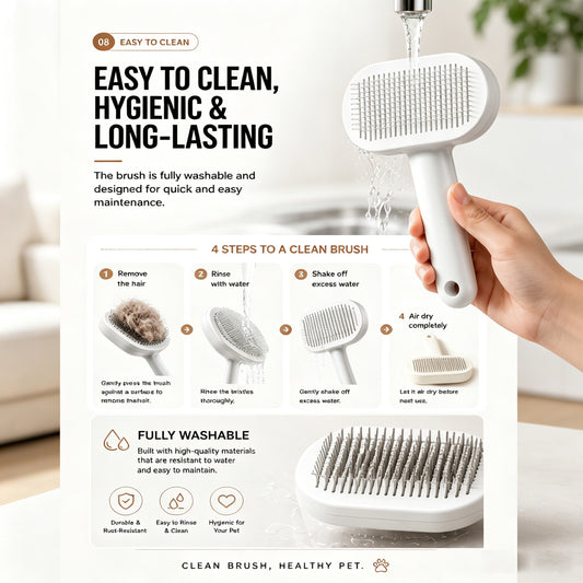 Self-Cleaning Deshedding Brush for Dogs & Cats