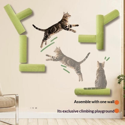 Wall-Mounted Cat Scratcher Climbing Wall
