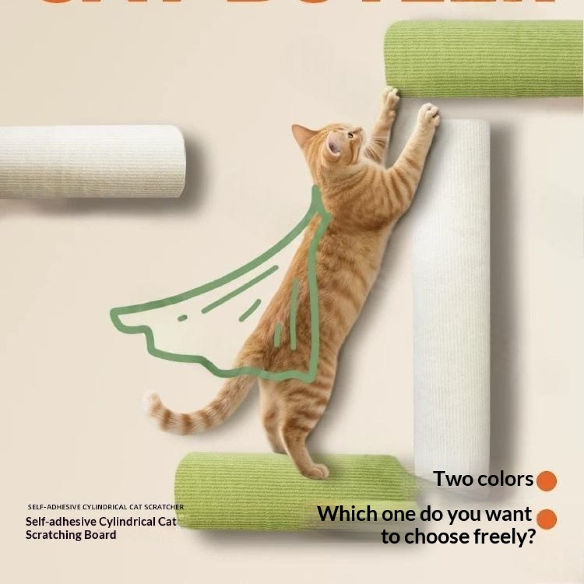 Wall-Mounted Cat Scratcher Climbing Wall
